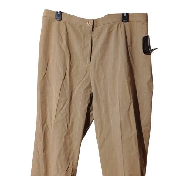 NWT Rafaella 18W Classic Brown Pinstripe Trousers - Picture 3 of 11